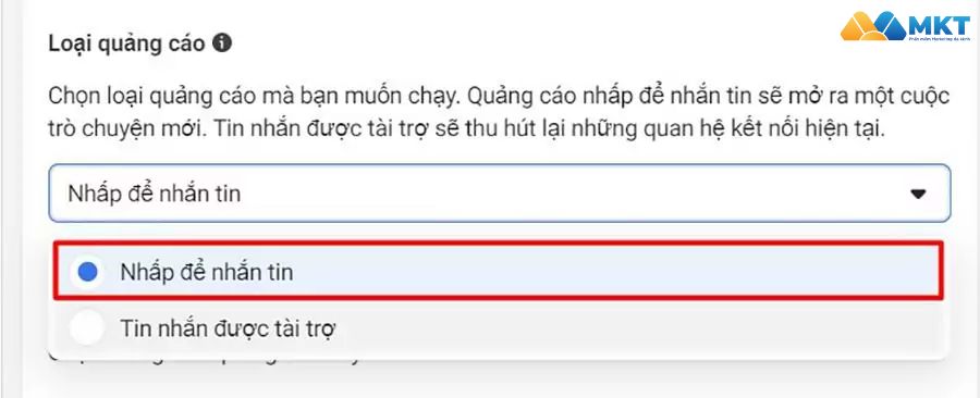 Chọn loại quảng cáo Nhấp để nhắn tin Chọn loại quảng cáo Nhấp để nhắn tin