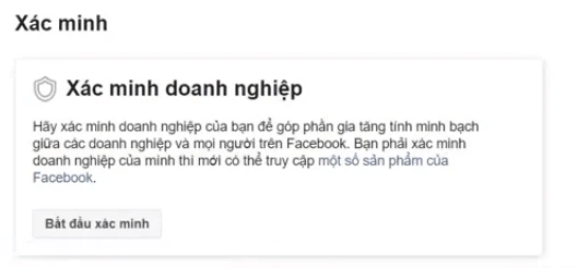 cách xác minh doanh nghiệp trên Facebook 1
