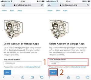Xóa tài khoản Telegram trên điện thoại Android, IOS