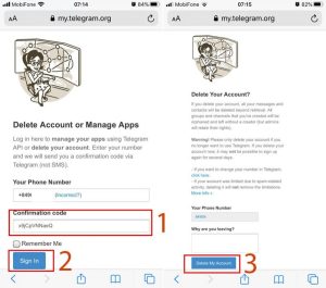 Xóa tài khoản Telegram trên điện thoại Android, IOS 3