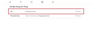 cách đổi tên Fanpage Facebook trên máy tính 1