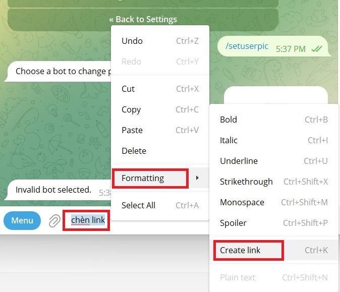 Cách lấy link Telegram