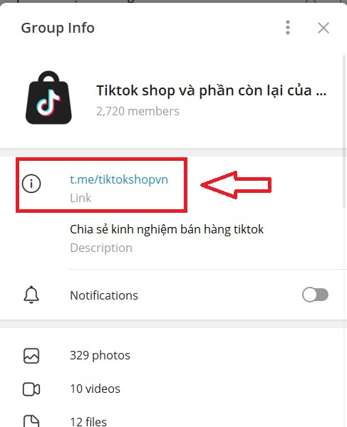 Cách lấy link Telegram