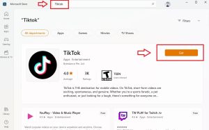 Tải Tiktok về máy tính bằng microsoft store