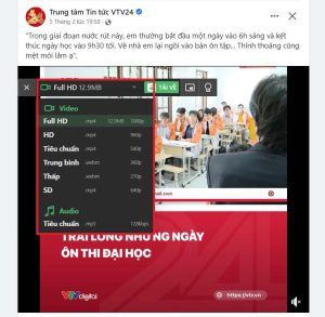 Tải video Facebook về máy tính bằng Cốc Cốc