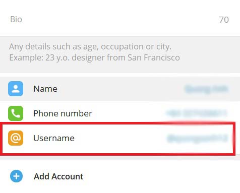 Cách lấy link Telegram