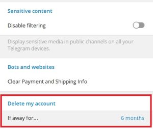 Hướng dẫn cài đặt tự động xóa tài khoản Telegram 3