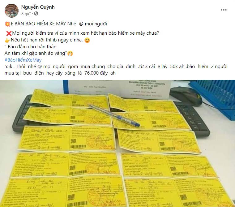 Mẫu content bảo hiểm xe máy - Mẫu 2