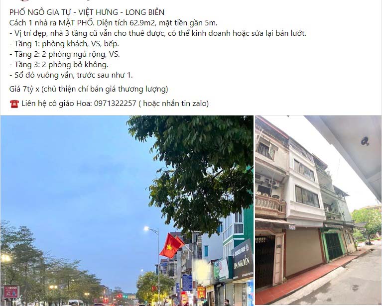 Mẫu content bán nhà phố 1