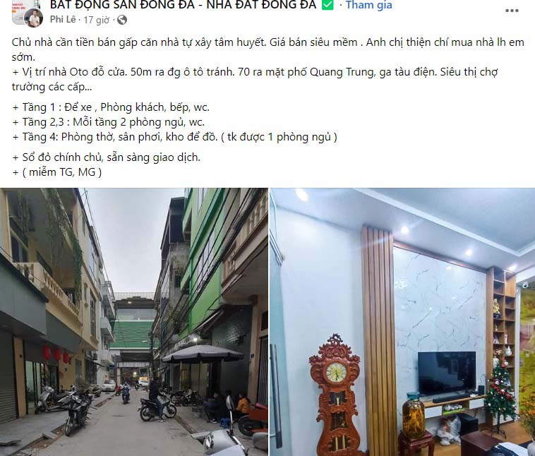 Mẫu content bán nhà phố 2
