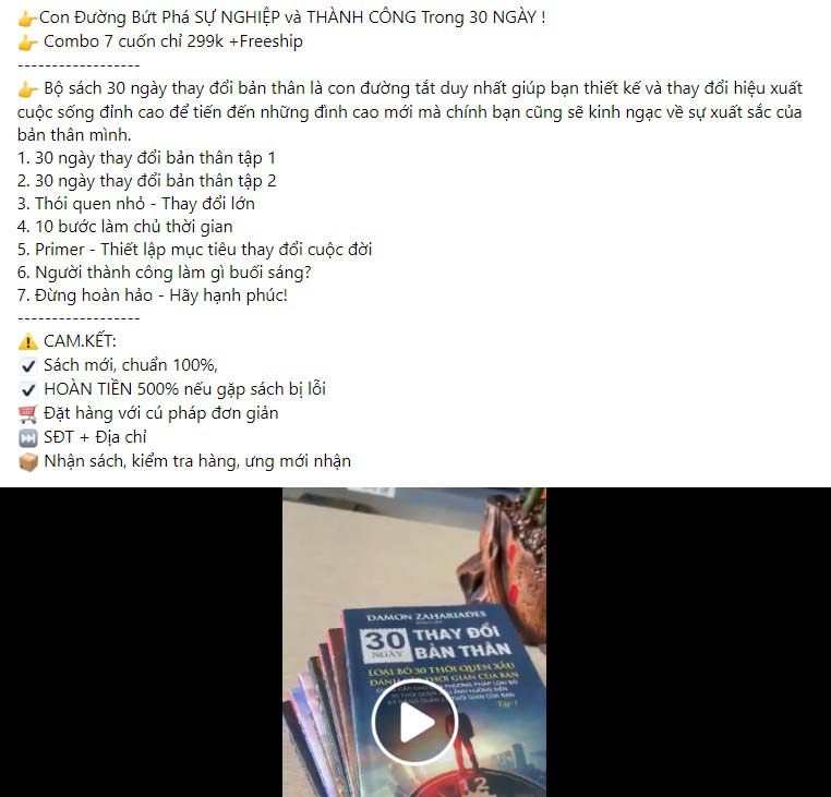 Mẫu content bán sách 1