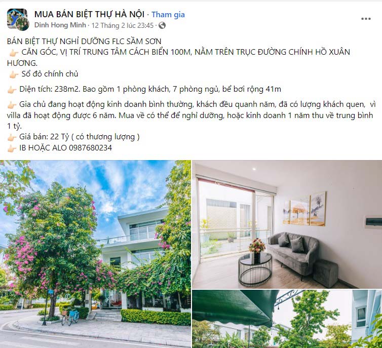 Mẫu content bán biệt thự 1