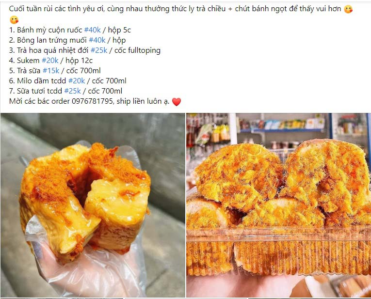 Content đồ ăn hấp dẫn