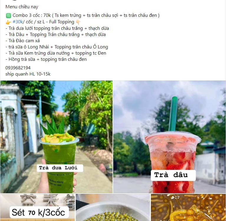 Mẫu content đồ ăn vặt 3