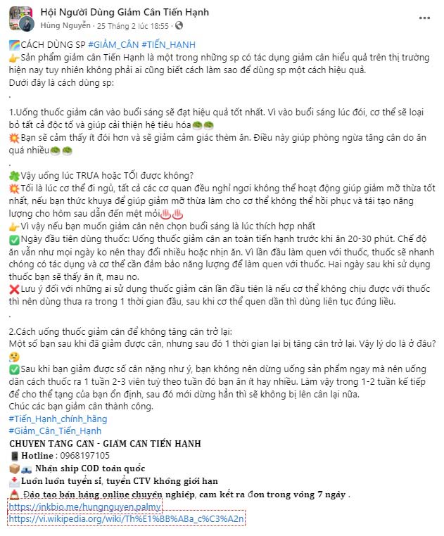 Mẫu content bán sản phẩm giảm cân