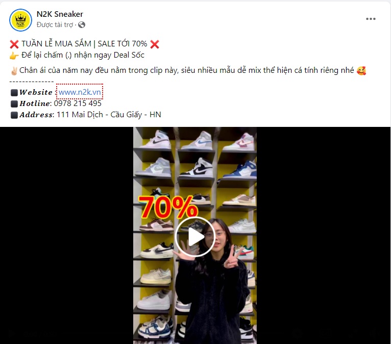 Mẫu content bán giày với chương trình khuyến mãi 1