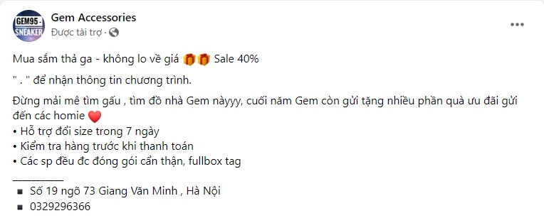 Mẫu content bán giày với chương trình khuyến mãi 3
