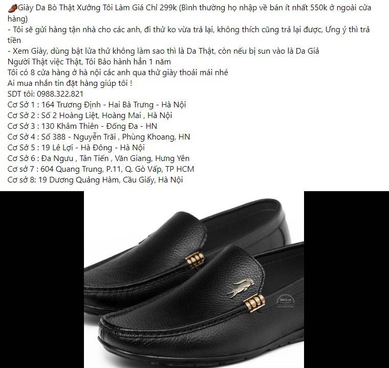 Mẫu content bán giày nam 3