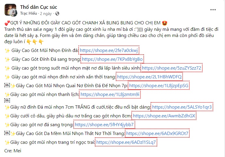 Mẫu content bán giày nữ 2