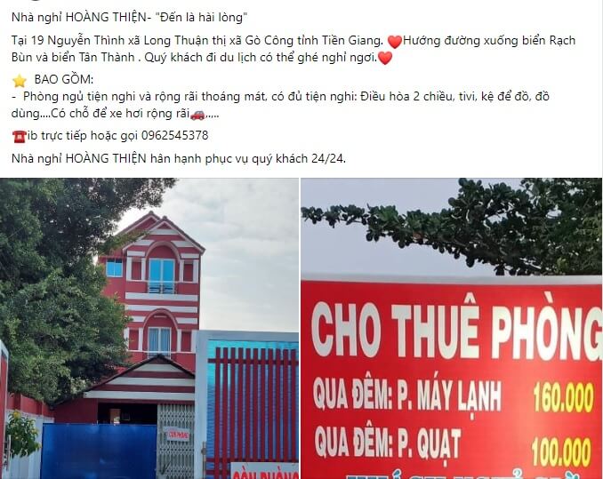 Mẫu content khách sạn