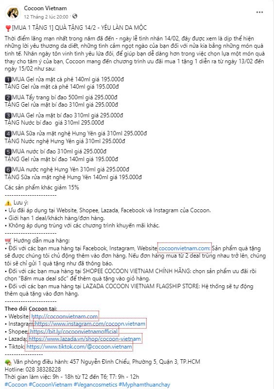 Mẫu content mỹ phẩm thiên nhiên