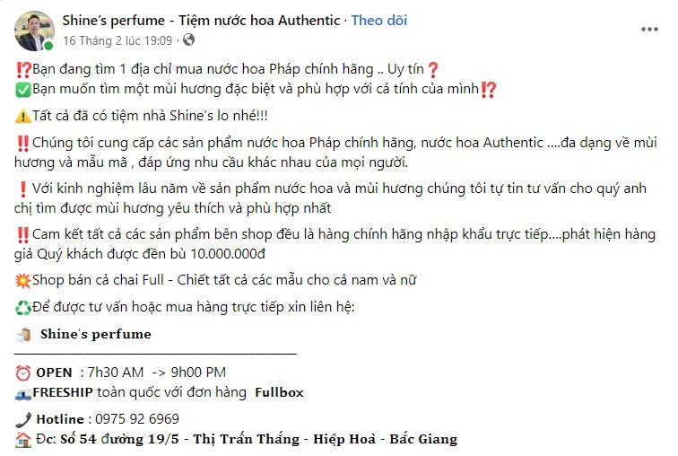 Mẫu content bán nước hoa Pháp 2