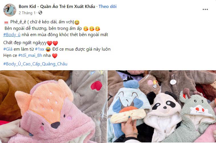 Mẫu content quần áo trẻ em mùa đông 1