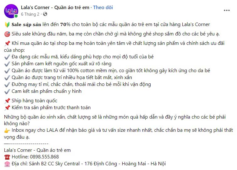 Mẫu content quần áo trẻ em mùa đông 2