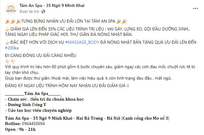 Mẫu content hay về spa 4
