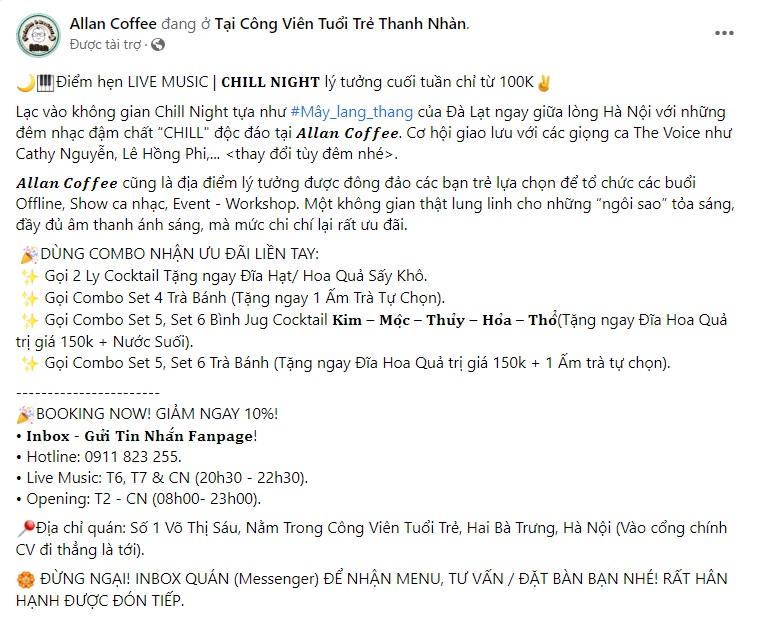 Mẫu content sự kiện âm nhạc