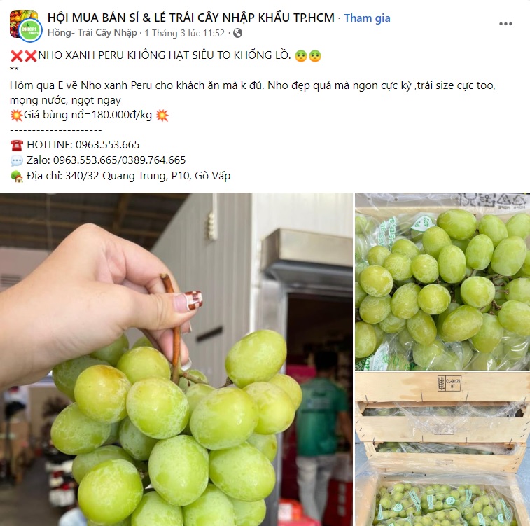 mẫu content trái cây 2