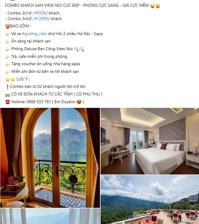 Mẫu bài viết content khách sạn số 1 