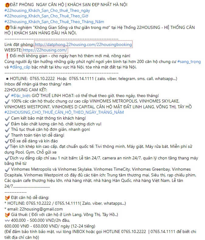 Mẫu bài viết content khách sạn số 2