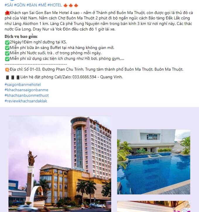 Mẫu content khách sạn