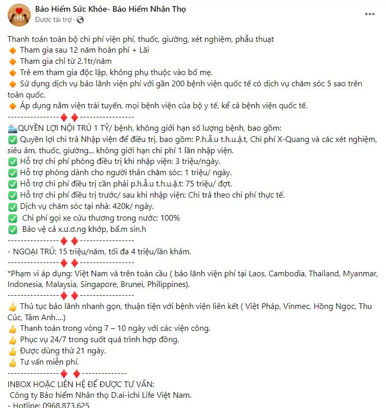 Mẫu content bảo hiểm nhân thọ - Mẫu 1