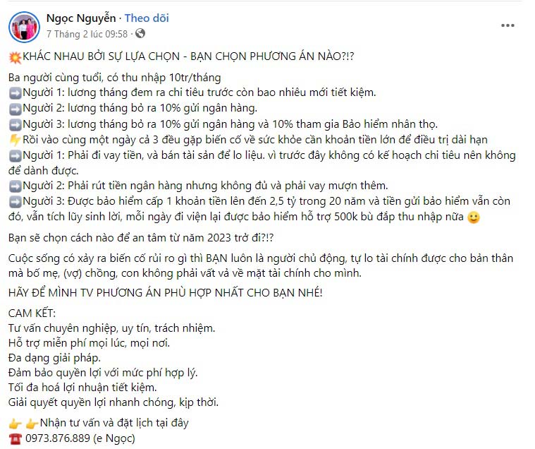 Mẫu content bảo hiểm nhân thọ - Mẫu 3