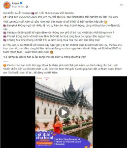 Mẫu content du lịch Thái Lan