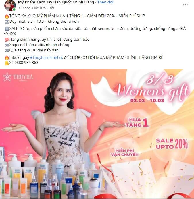 mẫu content giảm giá