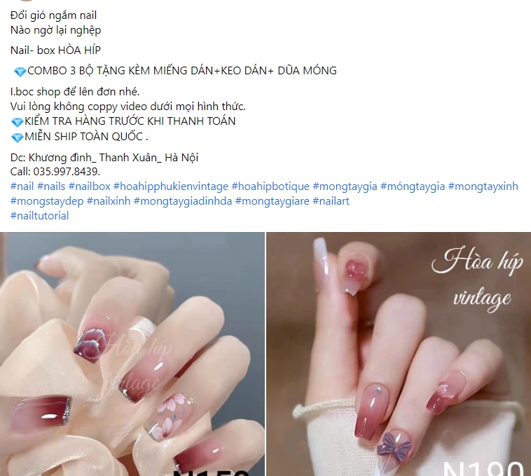 Mẫu stt quảng cáo nail 6
