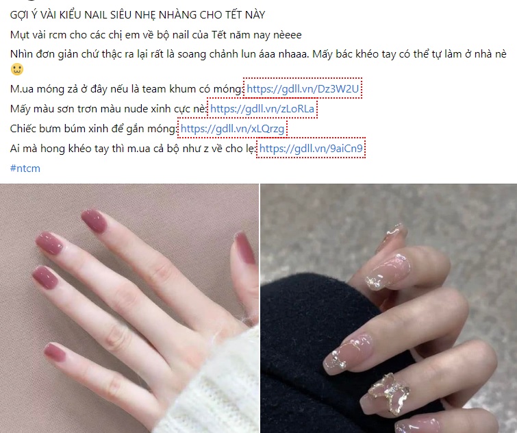Mẫu stt quảng cáo nail 7