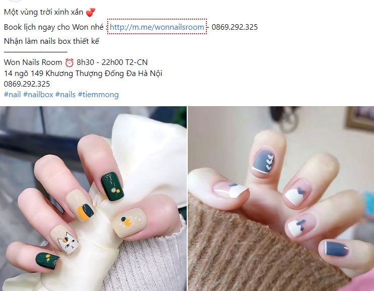 Mẫu stt quảng cáo nail 8