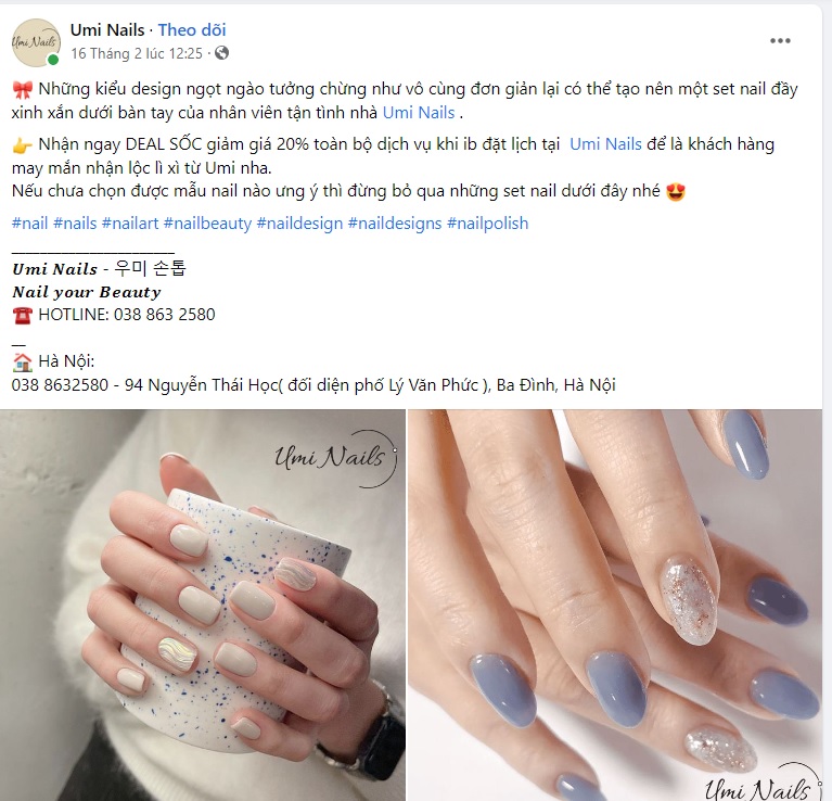 Mẫu stt quảng cáo nail 9