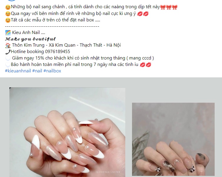 Mẫu stt quảng cáo nail