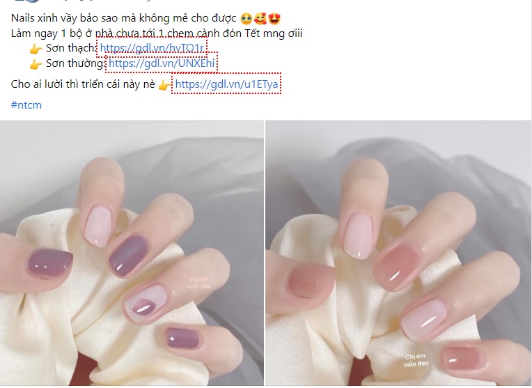 Mẫu stt quảng cáo nail 4
