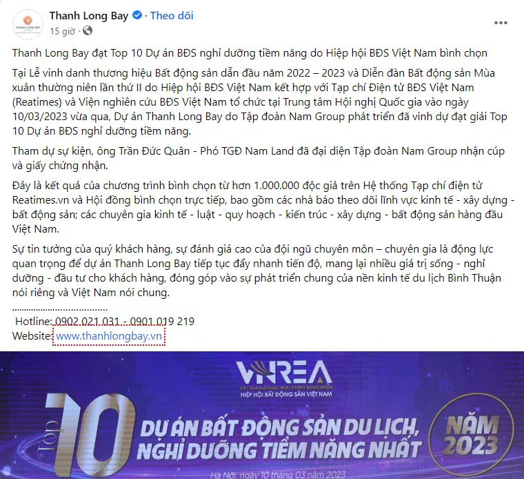 Mẫu content quảng cáo dự án 1