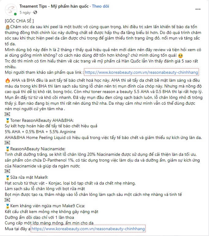 Mẫu content review sản phẩm ngành mỹ phẩm 6