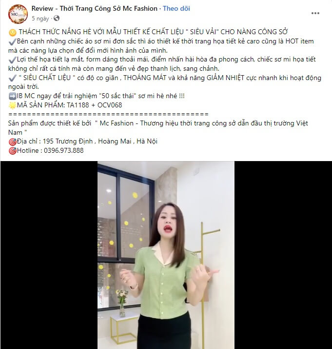 Mẫu content review sản phẩm ngành thời trang 