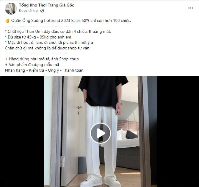 mẫu content giảm giá