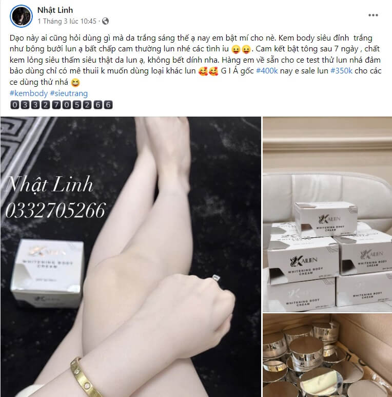 Mẫu quảng cáo kem body số 6