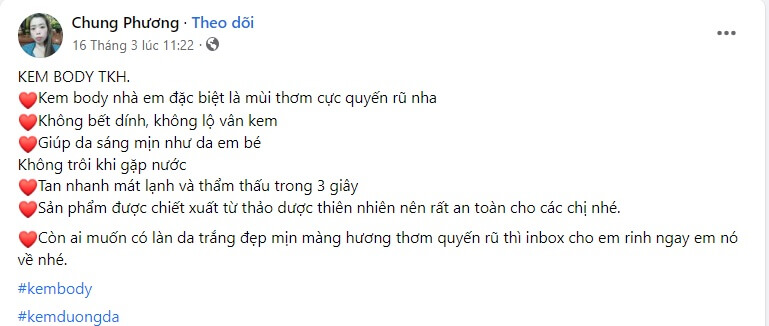 Mẫu quảng cáo kem body số 8